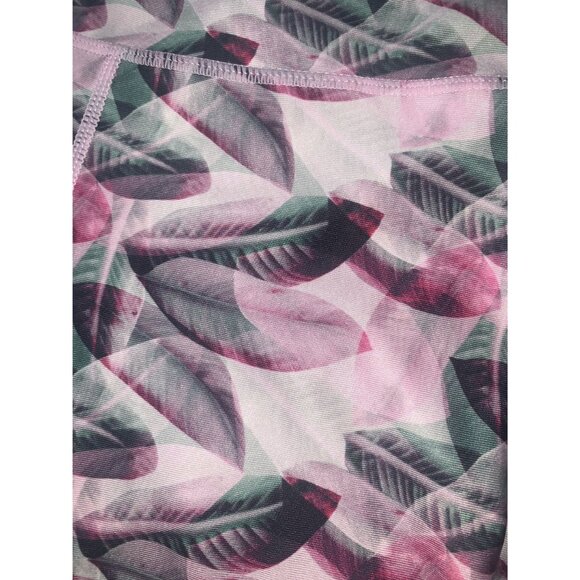 JOYLAB Leaf Print Pink Green Women's Small Leggings - Picture 2 of 5
